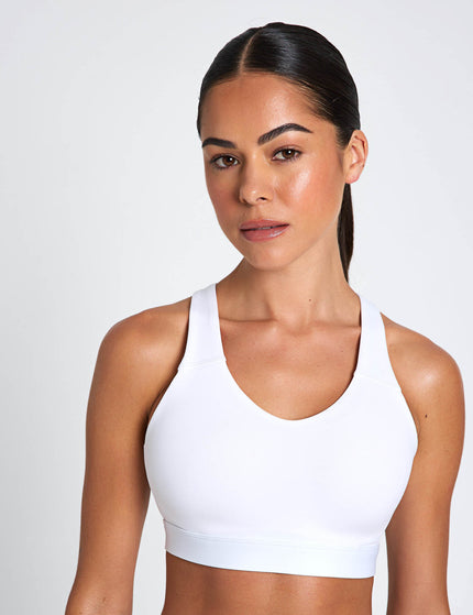 adidas Optime Essentials Workout High Support Sports Bra - Whiteimages2- The Sports Edit