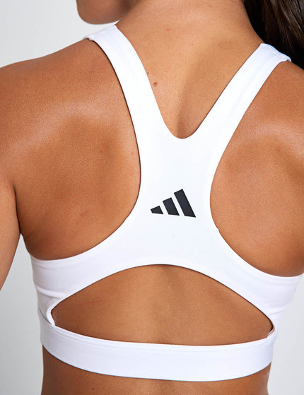 adidas Optime Essentials Workout High Support Sports Bra - Whiteimages4- The Sports Edit