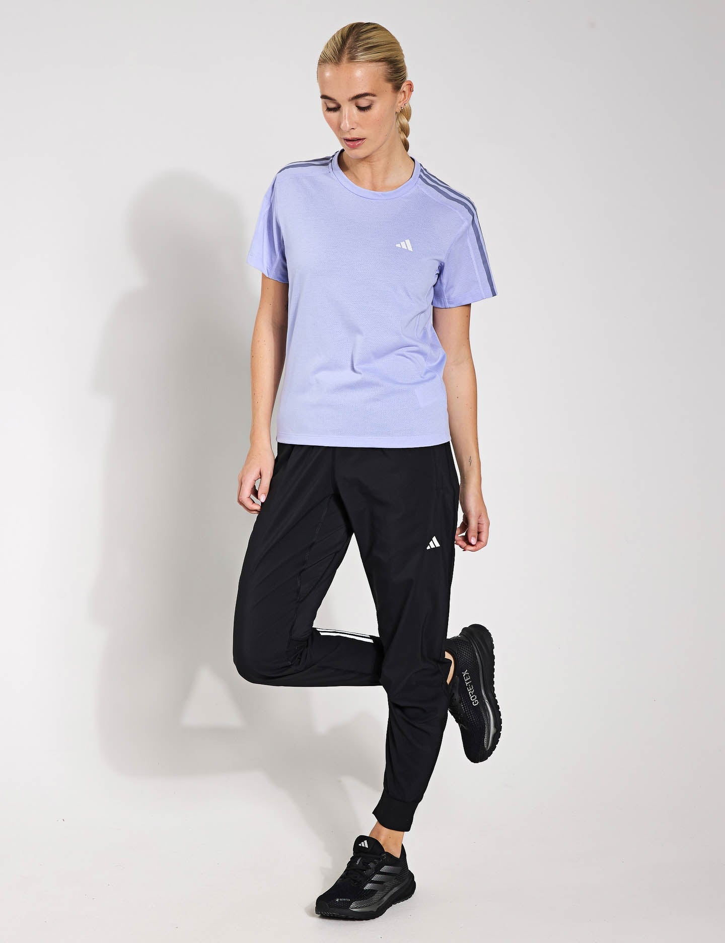 ★adidas★ Own the Run 3S Tee JD2276 adidas | Own the Run 3-Stripes T-Shirt - Violet Tone | The