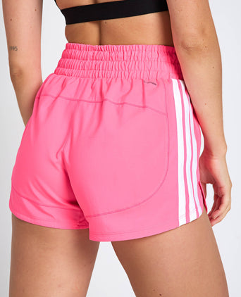 Pacer Workout Woven High Rise Shorts - Lucid Pink/White