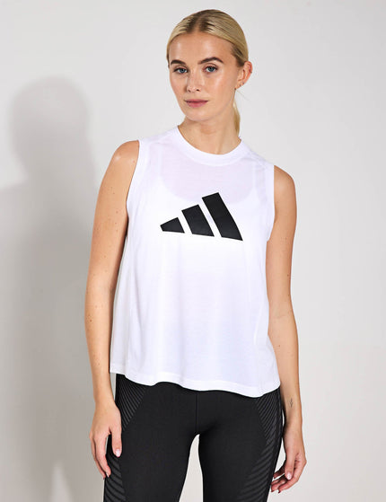 adidas Train Essentials Big Performance Logo Training Tank Top - White/Blackimage1- The Sports Edit