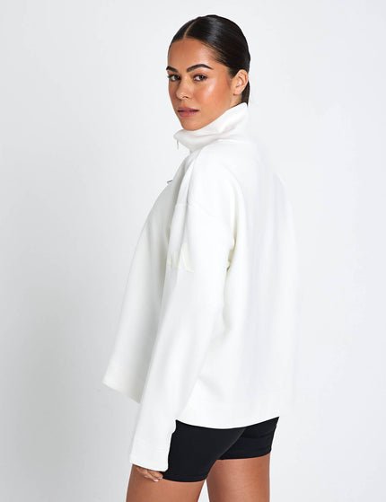 adidas Soft Lux Quarter-Zip - Off Whiteimages2- The Sports Edit