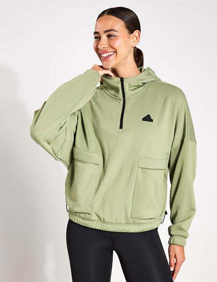 adidas City Escape Fleece Hoodie - Tent Greenimage1- The Sports Edit