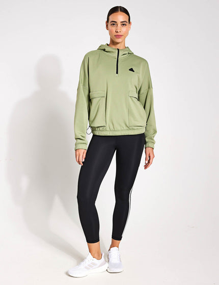 adidas City Escape Fleece Hoodie - Tent Greenimage4- The Sports Edit