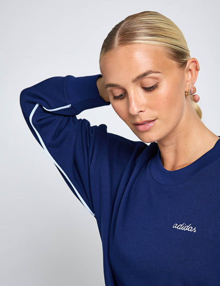 adidas Seasonal Essentials Colorpop Sweatshirt with Embroidered Graphic - Dark Blue/Whiteimages4- The Sports Edit