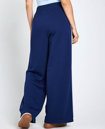 Seasonal Essentials Colorpop Joggers with Embroidered Graphic - Dark Blue/White