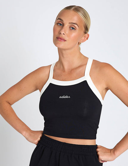 adidas Seasonal Essentials Colorpop Tank with Embroidered Graphic - Black/Off Whiteimages5- The Sports Edit