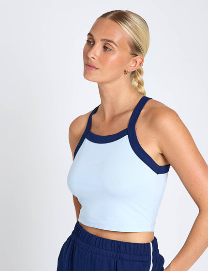 adidas Seasonal Essentials Colorpop Tank with Embroidered Graphic - Crystal Sky/Whiteimages5- The Sports Edit