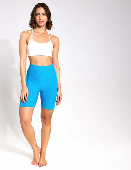 Beyond Yoga Spacedye High Waisted 7" Biker Short - Cali Blue Heatherimage4- The Sports Edit