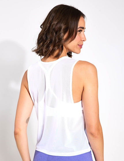 Beyond Yoga Show Off Mesh Tank - Whiteimage2- The Sports Edit