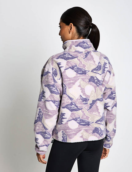 Columbia Helvetia II Cropped Sherpa Half Snap Printed Fleece - Lavender Pearl/Sunscapeimages2- The Sports Edit