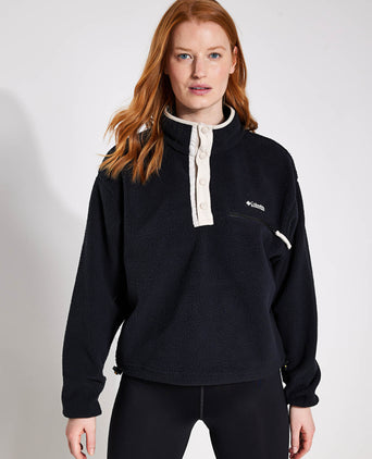 Helvetia Cropped Half Snap Fleece - Black