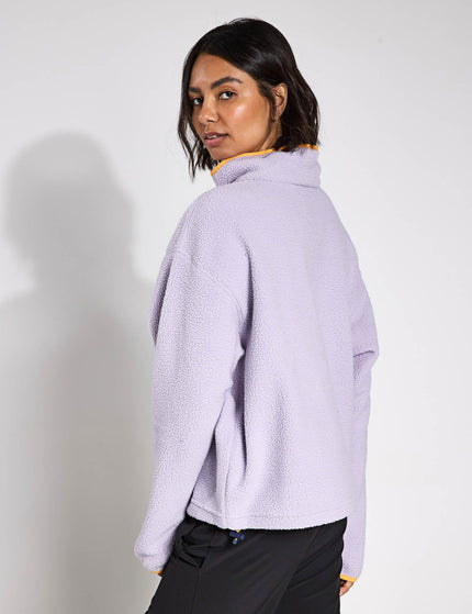 Columbia Helvetia II Cropped Sherpa Half Snap Fleece - Lavender Pearlimage2- The Sports Edit