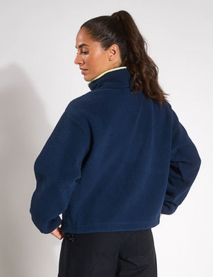 Helvetia II Cropped Sherpa Half Snap Fleece - Collegiate Navy