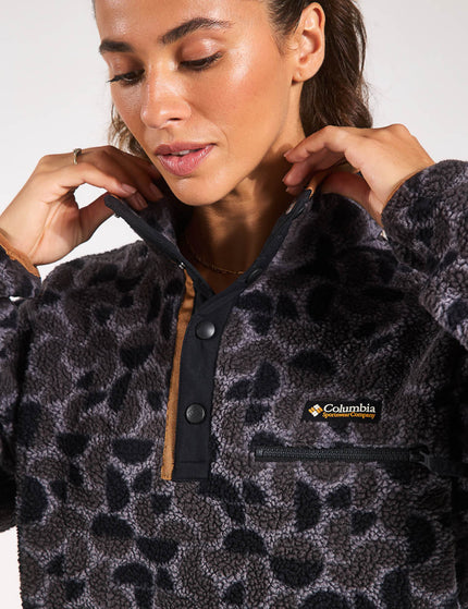 Columbia Helvetia II Cropped Sherpa Half Snap Printed Fleece - Black Retroscapeimage3- The Sports Edit