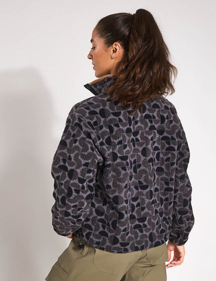 Columbia Helvetia II Cropped Sherpa Half Snap Printed Fleece - Black Retroscapeimage2- The Sports Edit