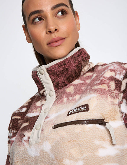 Columbia Helvetia II Cropped Sherpa Half Snap Printed Fleece - Tobacco Sisters/Dark Stoneimages3- The Sports Edit