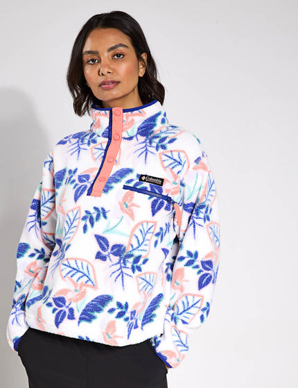Columbia Helvetia II Cropped Sherpa Half Snap Printed Fleece - Sea Salt Pasteled Multiimage1- The Sports Edit