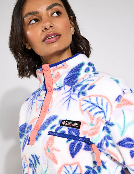 Columbia Helvetia II Cropped Sherpa Half Snap Printed Fleece - Sea Salt Pasteled Multiimage3- The Sports Edit