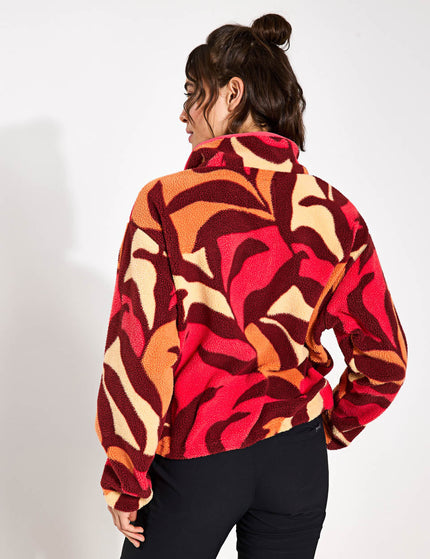 Columbia Helvetia Cropped Half Snap Fleece - Spice Floristic Print/Sunkissed/Juicyimage2- The Sports Edit