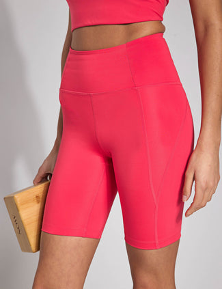 High Waisted Bike Short - Geranium