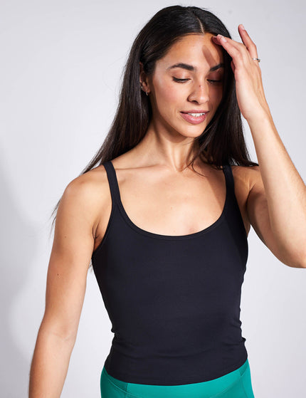 Girlfriend Collective Gemma Scoop Tank - Blackimage5- The Sports Edit