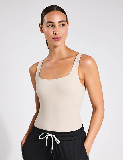 Girlfriend Collective Penny Square Neck Bodysuit - Creamimage3- The Sports Edit