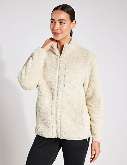 Girlfriend Collective Full-Zip Sherpa Jacket - Sandstoneimage1- The Sports Edit