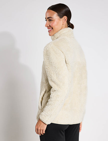 Girlfriend Collective Full-Zip Sherpa Jacket - Sandstoneimage2- The Sports Edit