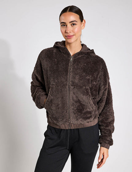 Girlfriend Collective Recycled Fleece Bomber - Pine Coneimage1- The Sports Edit