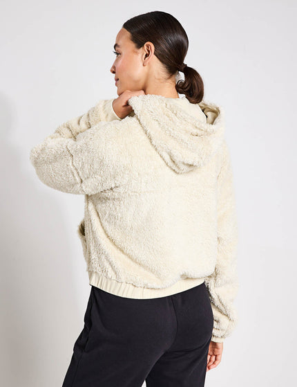 Girlfriend Collective Recycled Fleece Bomber - Sandstoneimage2- The Sports Edit