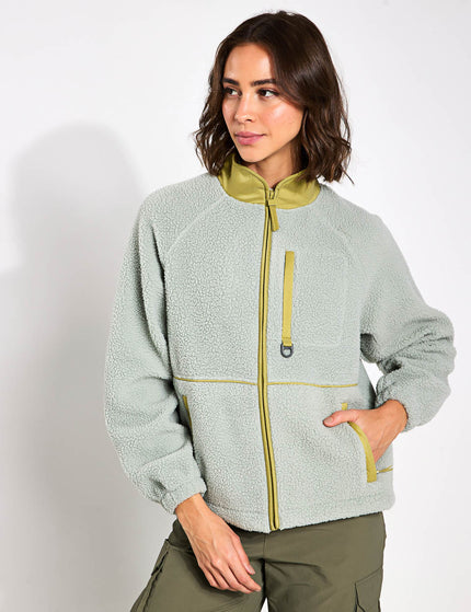 Goodmove Borg Zip Up Funnel Neck Fleece Jacket - Light Verdigrisimages1- The Sports Edit
