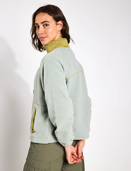 Goodmove Borg Zip Up Funnel Neck Fleece Jacket - Light Verdigrisimages2- The Sports Edit
