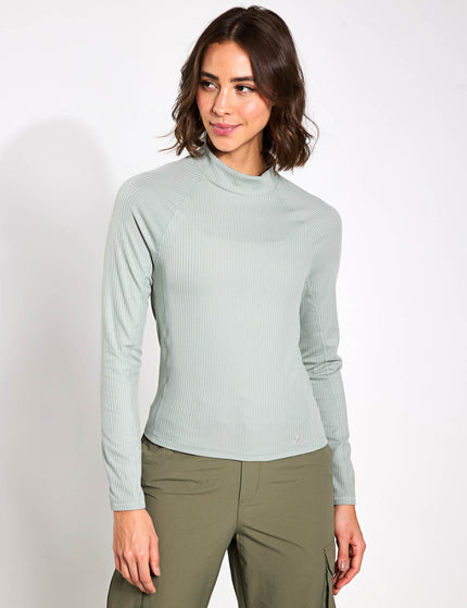 Goodmove Rib Funnel Neck Crop Top - Light Verdigrisimages1- The Sports Edit