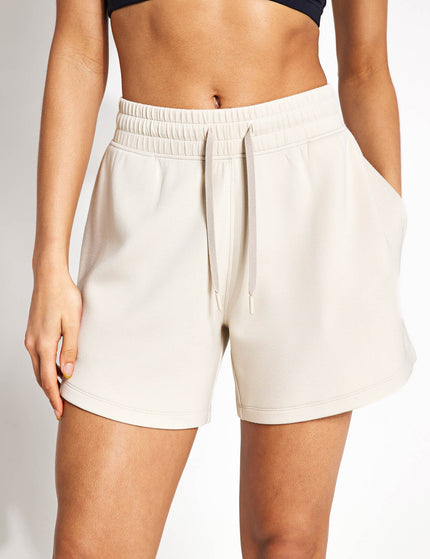 Goodmove Relaxed High Waisted Shorts - Beigeimage1- The Sports Edit