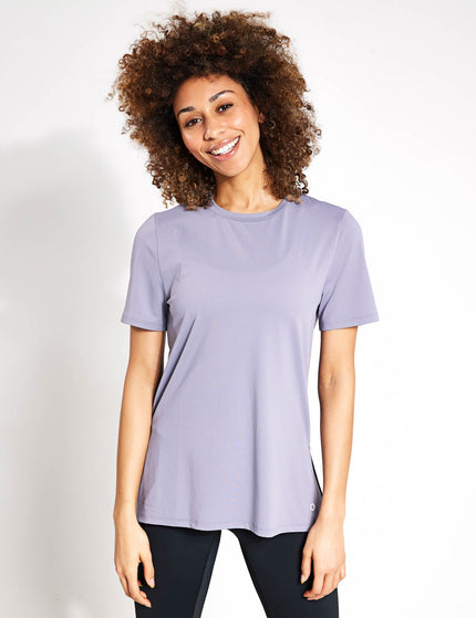 Goodmove Scoop Neck Mesh Back T-Shirt - Lavender Greyimage1- The Sports Edit