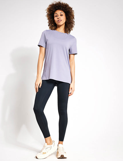 Goodmove Scoop Neck Mesh Back T-Shirt - Lavender Greyimage4- The Sports Edit