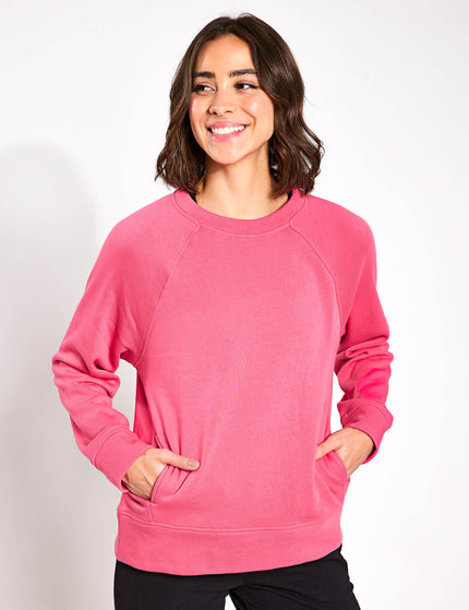 Goodmove Cotton Rich Crew Neck Sweatshirt - Raspberryimages1- The Sports Edit