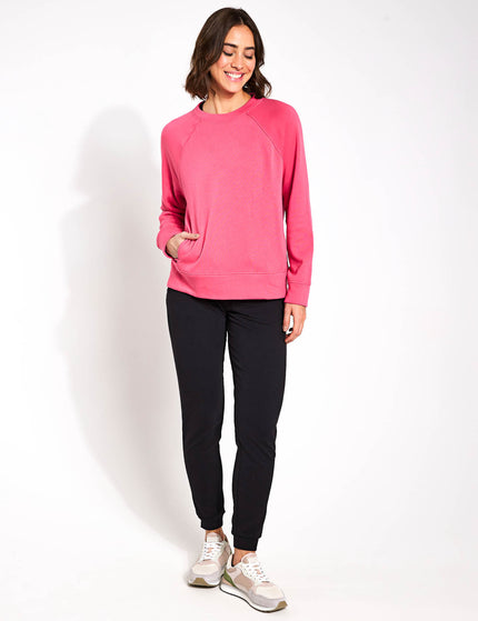 Goodmove Cotton Rich Crew Neck Sweatshirt - Raspberryimages4- The Sports Edit