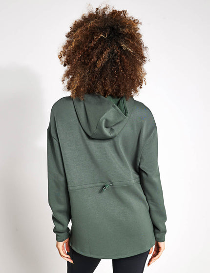 Goodmove Relaxed Yoga Longline Hoodie - Dark Sageimage2- The Sports Edit