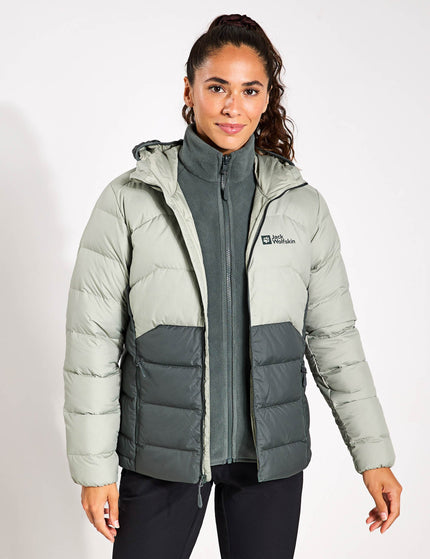 Jack Wolfskin Ather Down Hooded Jacket - Slate Greenimage1- The Sports Edit