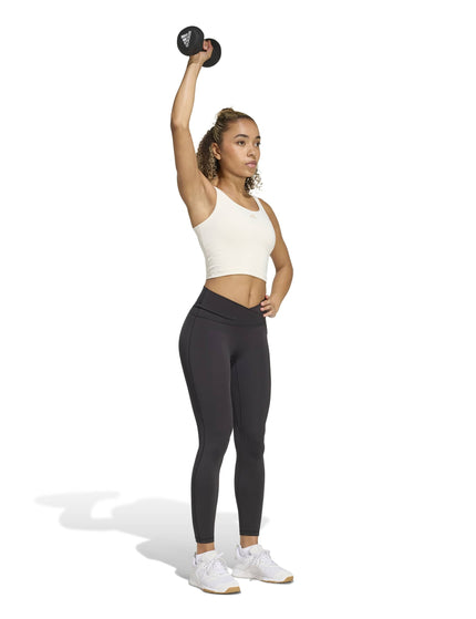 adidas 3 Stripes Studio All Me Light Support Tank Top - Chalk Whiteimages5- The Sports Edit
