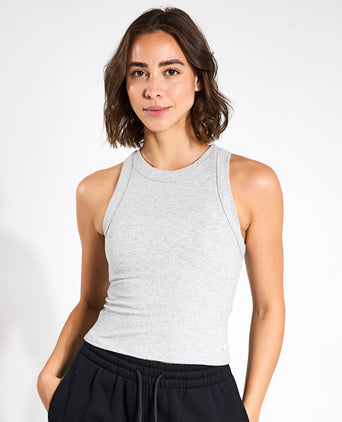 Harmony Ribbed Tank - Grey Marl