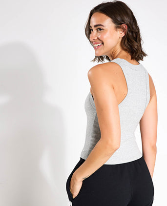 Harmony Ribbed Tank - Grey Marl