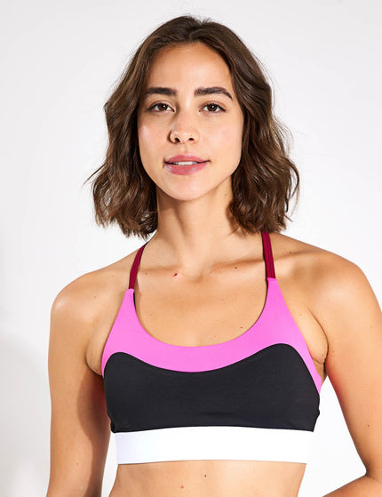 Lilybod Limitless Sports Bra - Black/Pink/Whiteimage1- The Sports Edit