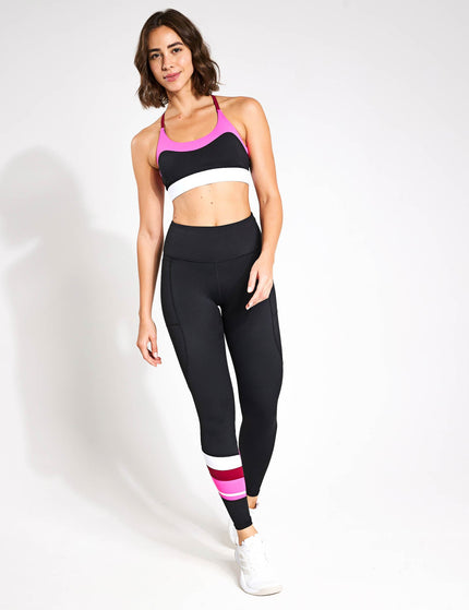 Lilybod Limitless Sports Bra - Black/Pink/Whiteimage4- The Sports Edit