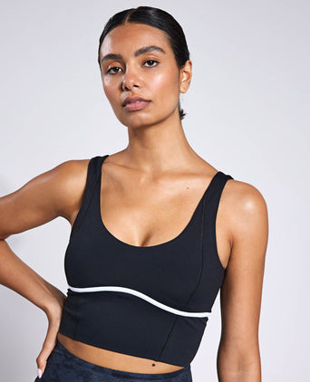 Ava Sports Bra - Tarmac Black/White