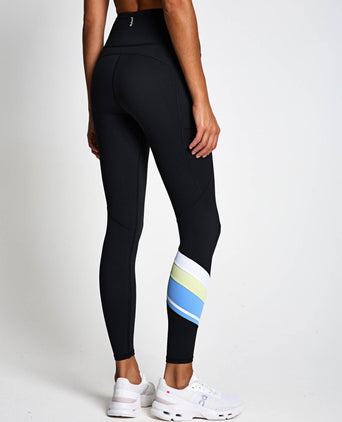 No Limits Legging - Black/Azure/Lime