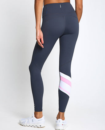 No Limits Legging - Charcoal/White/Pink