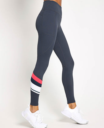 No Limits Legging - Charcoal/Coral